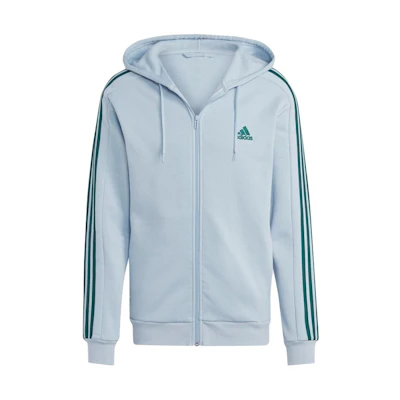 adidas Striped Logo Print Zip Hoodie Jacket Japan Edition Men’s Light Blue IJ8932-JAPAN