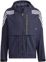 adidas Striped Navy Blue Hoodie Long Sleeve Jacket TH DNM WVJK HE9905 adidas Striped Navy Blue Hoodie Long Sleeve Jacket TH DNM WVJK HE9905