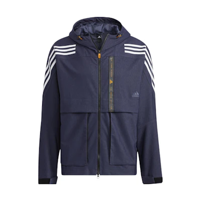 adidas Striped Navy Blue Hoodie Long Sleeve Jacket TH DNM WVJK HE9905