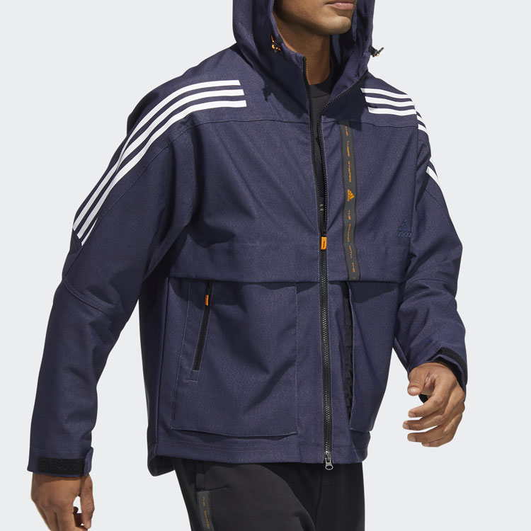 Purchase adidas Striped Navy Blue Hoodie Long Sleeve Jacket TH DNM WVJK HE9905