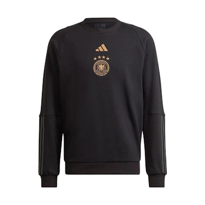 adidas Striped Print Crewneck Pullover Sweatshirt Black HF3981