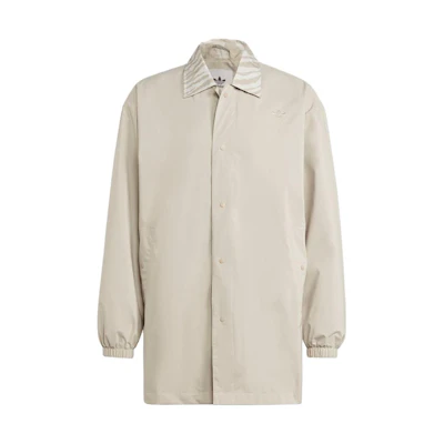 adidas Striped Print Logo Polo Collar Loose Long Jacket Beige (Japan Exclusive) IL5194-JAPAN