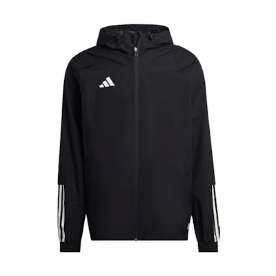 adidas Striped Print Zip-Up Hoodie Jacket Black HK7656