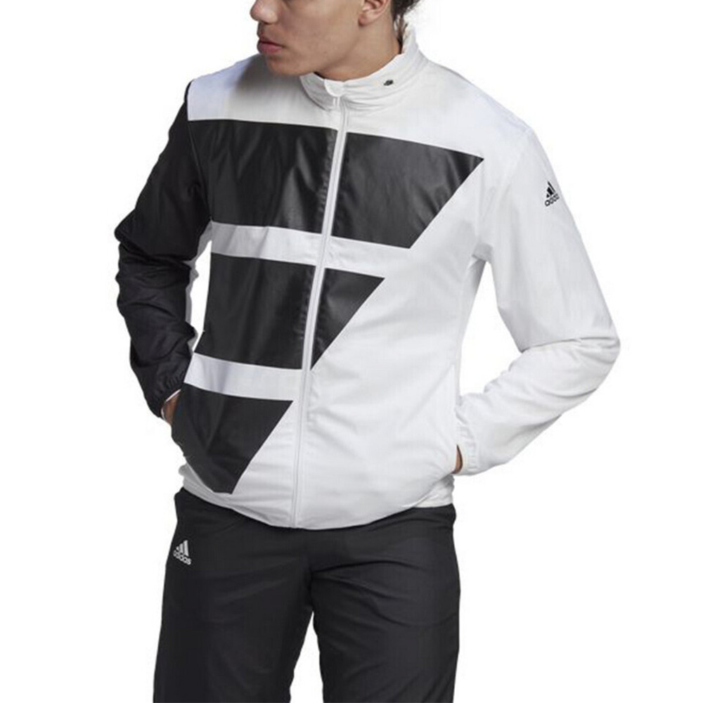 adidas Striped Print Zip-Up Track Jacket White HF6306