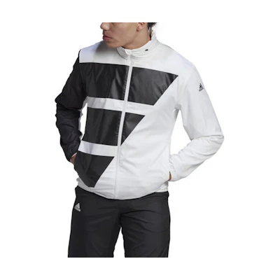 adidas Striped Print Zip-Up Track Jacket White HF6306