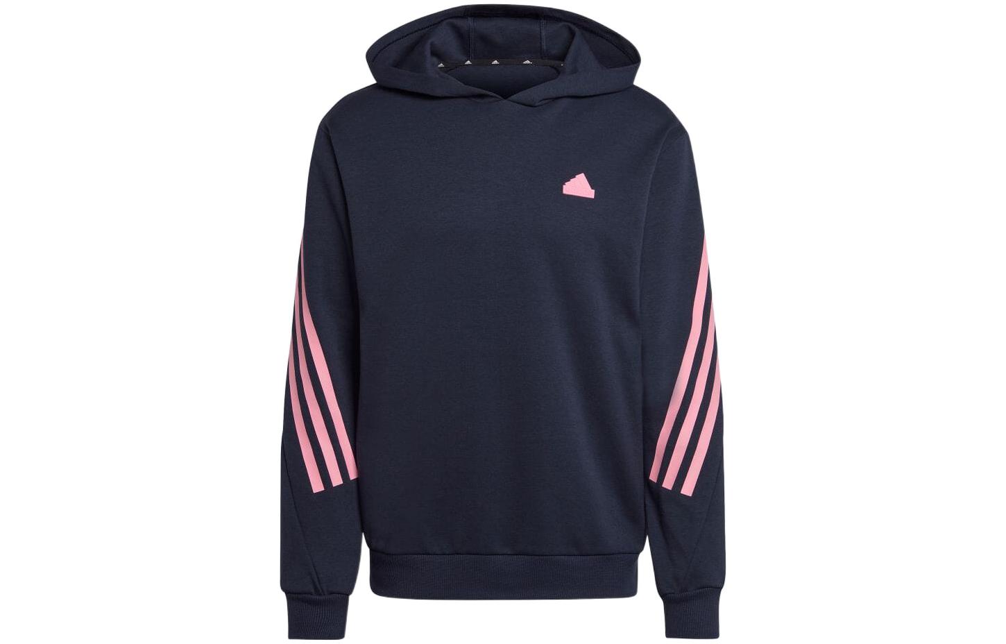 adidas Striped Trim Pullover Hoodie Dark Blue HY3397
