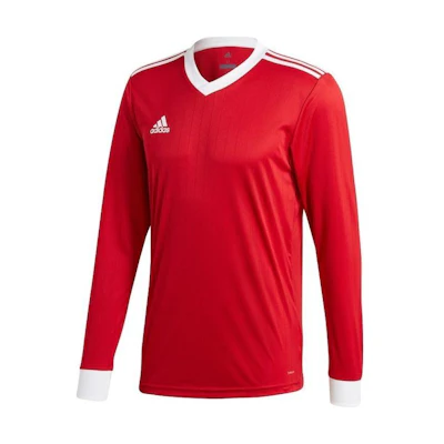 adidas Striped V-Neck Pullover Long Sleeve Sweatshirt Red CZ5456