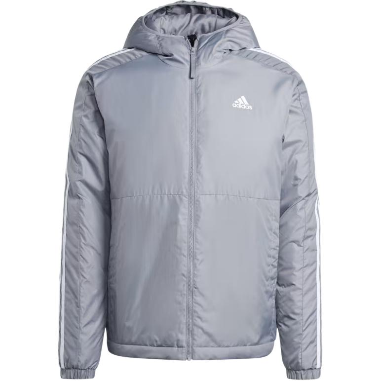 adidas Striped Zip-Up Hoodie Jacket - Gray IX8897