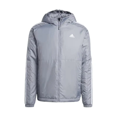 adidas Striped Zip-Up Hoodie Jacket - Gray IX8897