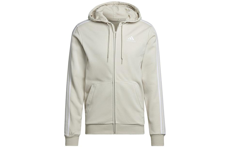 adidas Striped Zip-Up Hoodie Jacket Grey HL2260