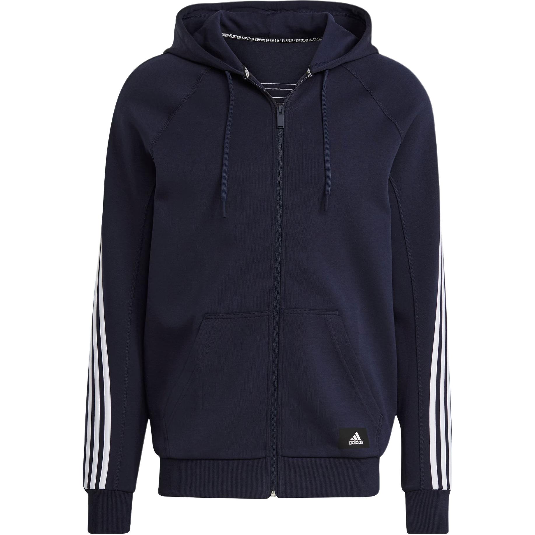 adidas Striped Zip-Up Hoodie Jacket Ink Blue GM6449