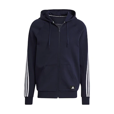 adidas Striped Zip-Up Hoodie Jacket Ink Blue GM6449