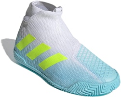 adidas Stycon 無鞋帶中幫跑步鞋 男款 白藍綠 Lookbook adidas Stycon 無鞋帶中幫跑步鞋 男款 白藍綠