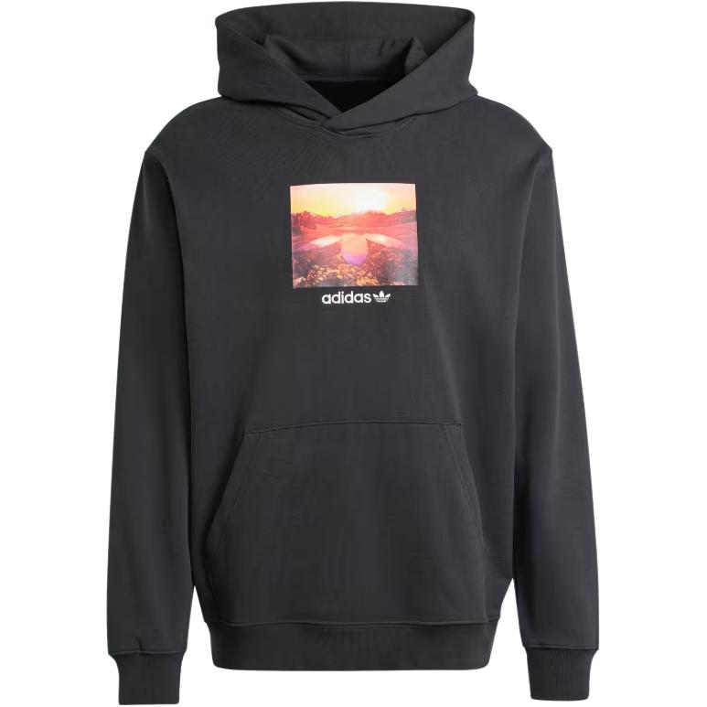adidas Sunset Graphic Oversized Pullover Hoodie Black JF2861