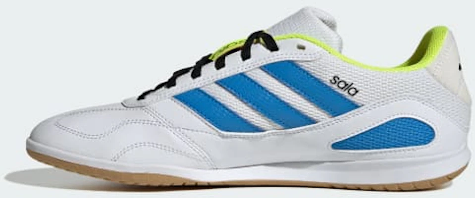 Adidas Super Sala Competition III Kasut Futsal Putih/Biru/Lucid/Solar Kuning. JP6988 Sizing Adidas Super Sala Competition III Kasut Futsal Putih/Biru/Lucid/Solar Kuning. JP6988