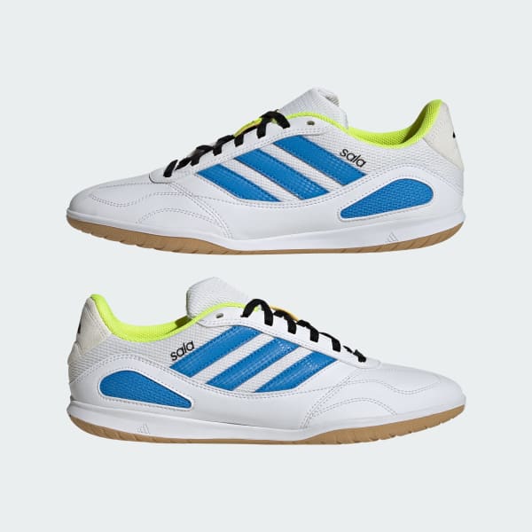 Cheap Adidas Super Sala Competition III Kasut Futsal Putih/Biru/Lucid/Solar Kuning. JP6988