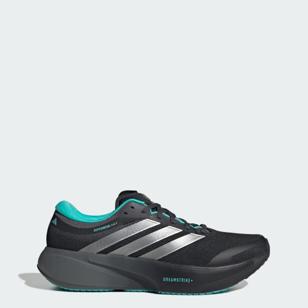 Adidas Supernova Rise 3 Mercedes AMG Petronas F1 Shoes Core Black/Silver Metallic/Semi Mint Rush KJ3671