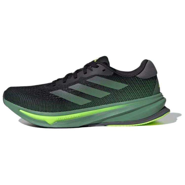 adidas Supernova Rise Running Shoes Black Green Low-Top Comfort Fit ID3589