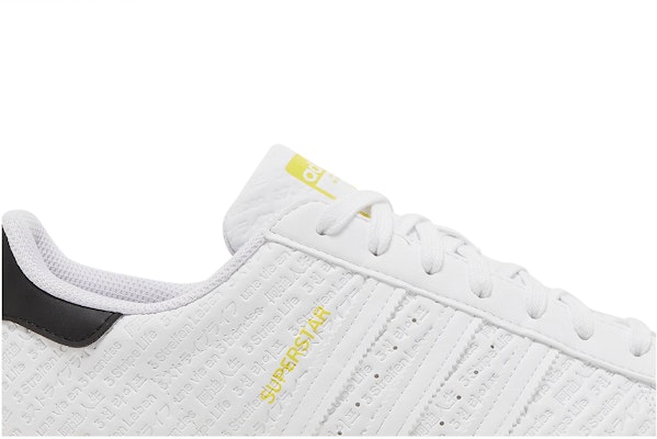 Adidas superstar top yellow stripe