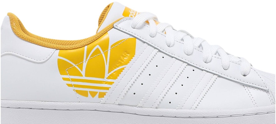 White and 2025 yellow adidas superstar