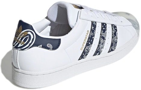 アディダス スーパースター "バンダナ" (白/紺) GX3655 Shop アディダス スーパースター "バンダナ" (白/紺) GX3655