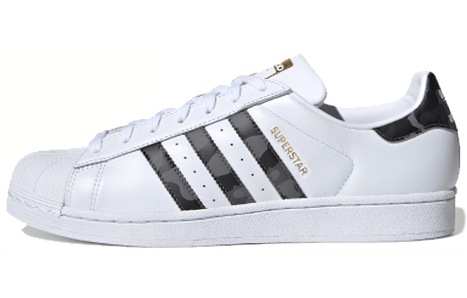 Buy adidas originals Superstar 貝殼頭 復古休閒 防滑輕便 低筒 板鞋 男女同款 灰白