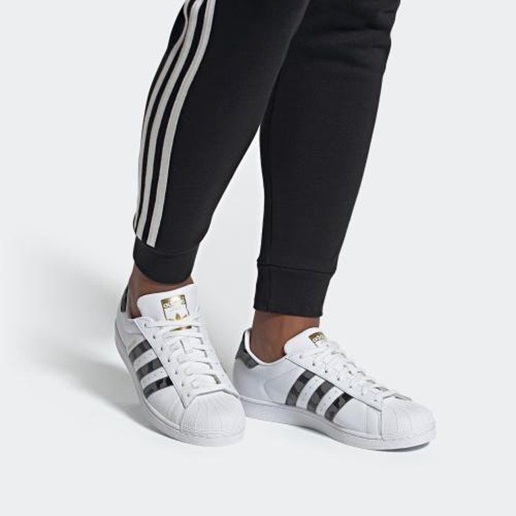 Sizing adidas originals Superstar 貝殼頭 復古休閒 防滑輕便 低筒 板鞋 男女同款 灰白