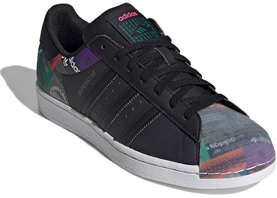 adidas Superstar 'Patch Logo Multi - Hitam' GX2716 Lookbook adidas Superstar 'Patch Logo Multi - Hitam' GX2716