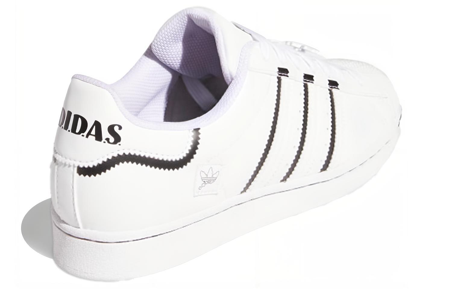 Shop adidas originals Superstar 花邊 復古休閒 防滑耐磨 低筒 板鞋 男女款 白黑