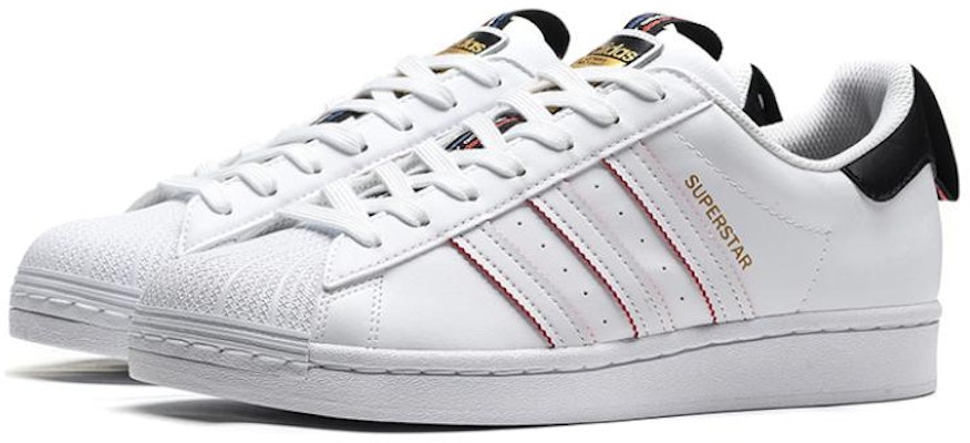 阿迪达斯三叶草贝壳头经典白黑红 FW6775 Lookbook 阿迪达斯三叶草贝壳头经典白黑红 FW6775