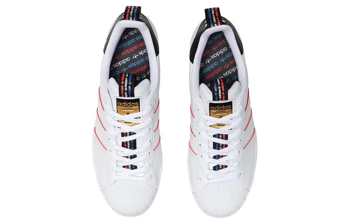 Shop 阿迪达斯三叶草贝壳头经典白黑红 FW6775