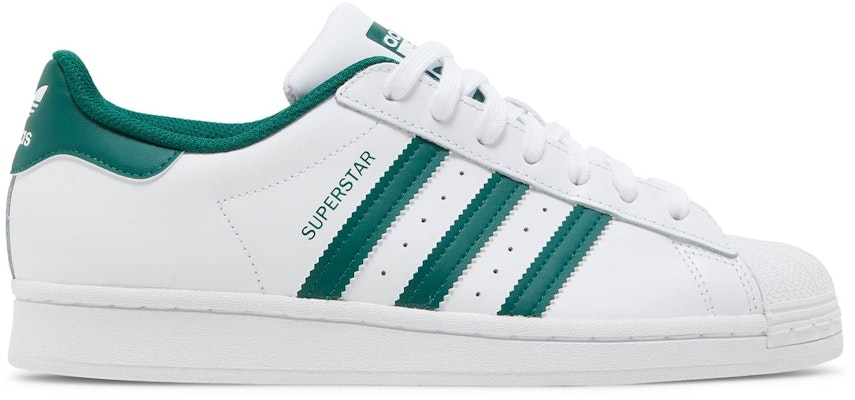 Womens superstar white and green Clearance