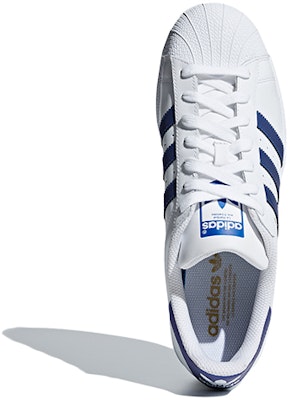 adidas originals Superstar 低幫 板鞋 男女同款 白藍色 Shop adidas originals Superstar 低幫 板鞋 男女同款 白藍色