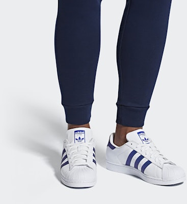 adidas originals Superstar 低幫 板鞋 男女同款 白藍色 Sizing adidas originals Superstar 低幫 板鞋 男女同款 白藍色