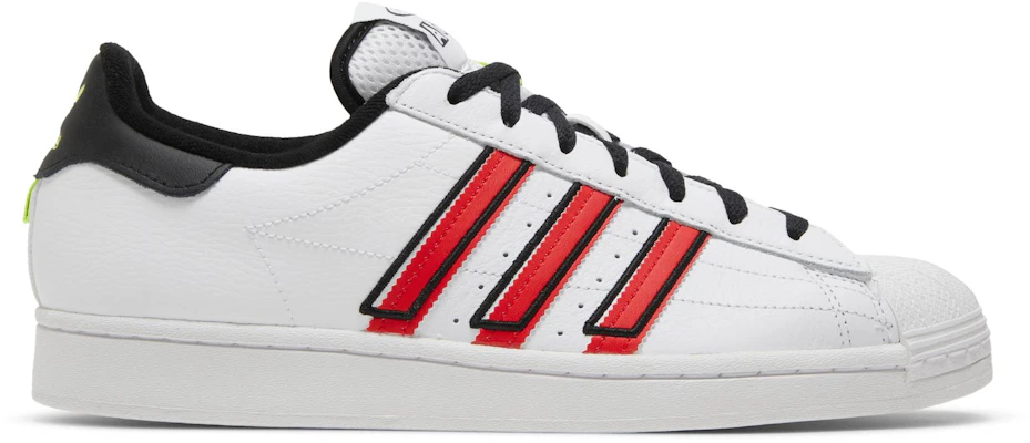 Adidas superstar womens red top stripe