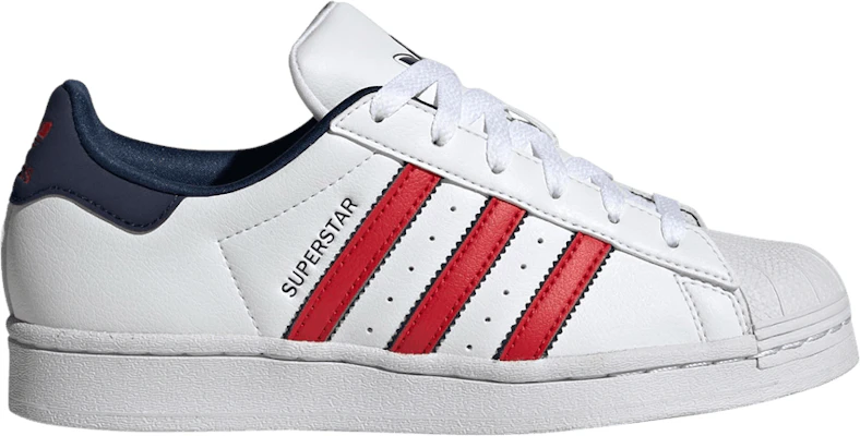 Adidas superstar white 2024 scarlet