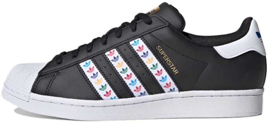 Buy adidas Superstar Black Multi-Color Trefoil Stripes FZ0058