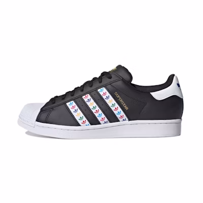 adidas Superstar Black Multi-Color Trefoil Stripes