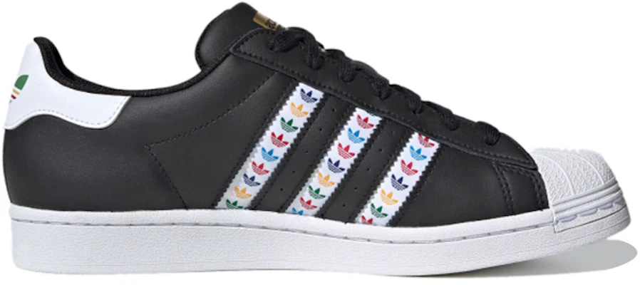 阿迪达斯Superstar黑色多色三叶草条纹 FZ0058 Order 阿迪达斯Superstar黑色多色三叶草条纹 FZ0058