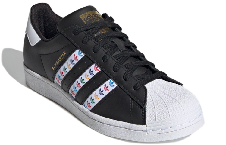 Lookbook 阿迪达斯Superstar黑色多色三叶草条纹 FZ0058