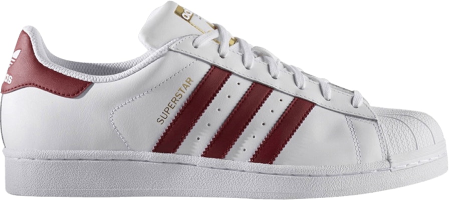 Adidas superstar white burgundy online