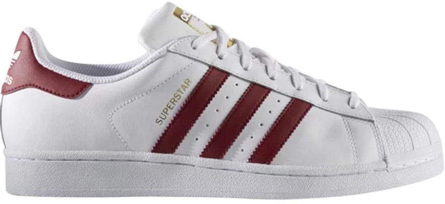 adidas Superstar Foundation 'White Burgundy' BY3713 Shop adidas Superstar Foundation 'White Burgundy' BY3713