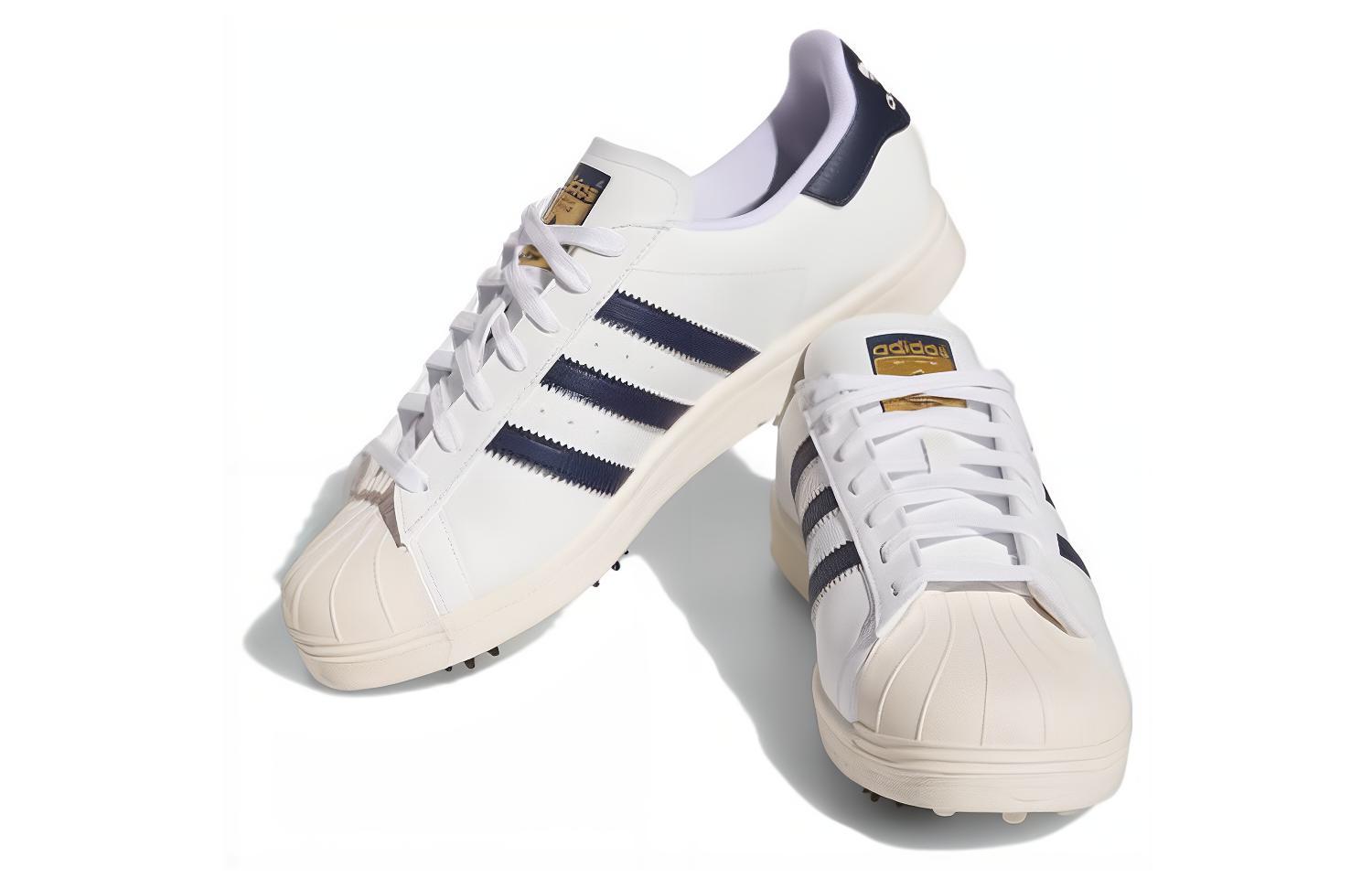 Shop adidas originals Superstar 舒適 防滑減震耐磨 低筒 高爾夫球鞋 男女同款 白藍色