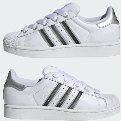(Women) Adidas Superstar II Sneakers Cloud White/Matte Silver/Core Black JR4233 Sizing (Women) Adidas Superstar II Sneakers Cloud White/Matte Silver/Core Black JR4233