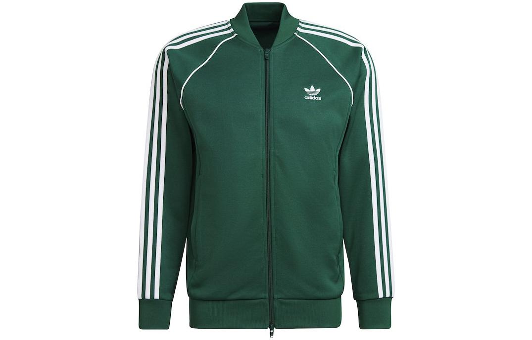 adidas Superstar TT Green Striped Track Jacket Sportswear HC8626