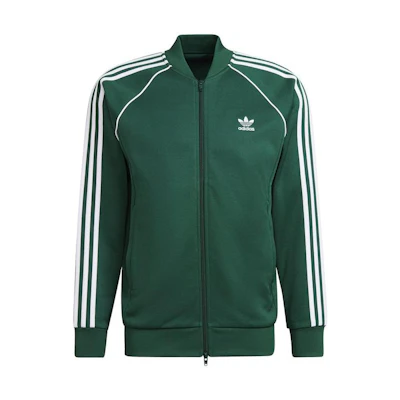 adidas Superstar TT Green Striped Track Jacket Sportswear HC8626