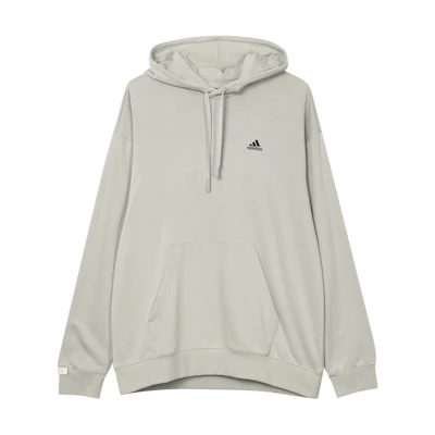 adidas SWEAT Logo Hoodie Metallic Gray Unisex Thick Fleece Casual Pullover IV7596