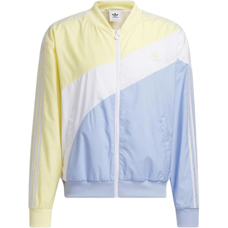 adidas Swirl Woven Colorblock Track Jacket Yellow Mens IC5553