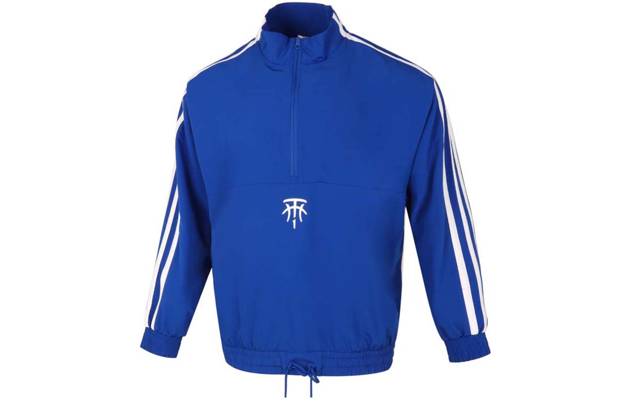 adidas T-MAC Retro Striped Logo Half-Zip Pullover Jacket Men’s Blue GH6689