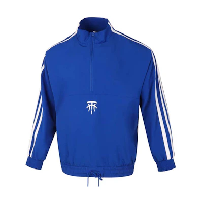 adidas T-MAC Retro Striped Logo Half-Zip Pullover Jacket Men’s Blue GH6689